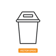 Trash Icons. Thin Line Symbol Elements Collection.