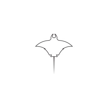manta ray logo vector icon ilustration template design