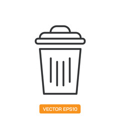 Trash Icons. Thin Line Symbol Elements Collection.