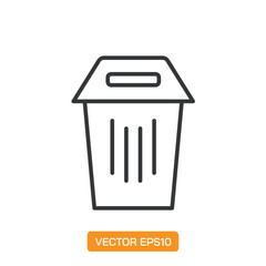 Trash Icons. Thin Line Symbol Elements Collection.