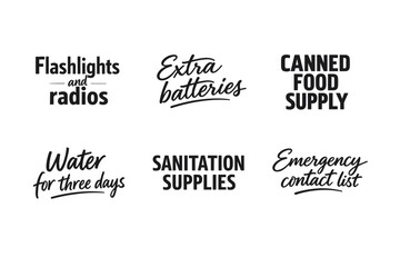 Fototapeta premium Essential emergency kit checklist for disaster preparedness