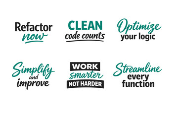 Obraz premium Motivational software development phrases for efficient coding practices
