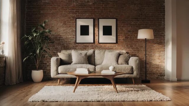 Modern Living Room Interior with Sofa and Decor.