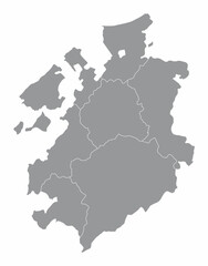 Obraz premium Fribourg Canton administrative map