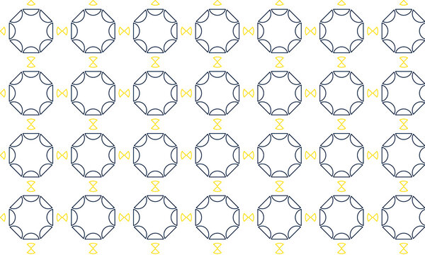 Repeating pattern of blue octagons and yellow triangles geometric abstract
