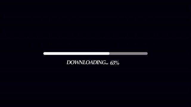 Downloading bar complete animation with persontage in transparent background in 4k animation downloading   with alpha channel