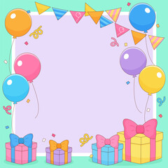 bright green celebrating party frame 1