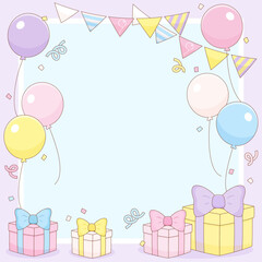 sweet purple celebrating party frame 1