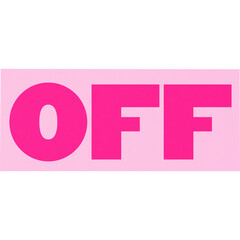Pink Bold OFF Word Typography on White Background