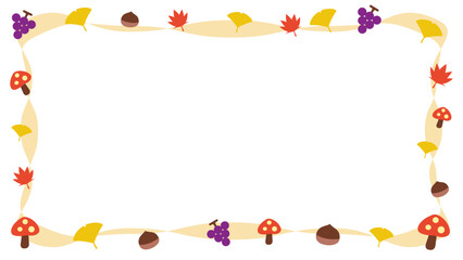 Fototapeta premium シンプルイラストフレーム 秋