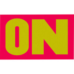 Green Bold ON Word Typography on Pink Background Sticker