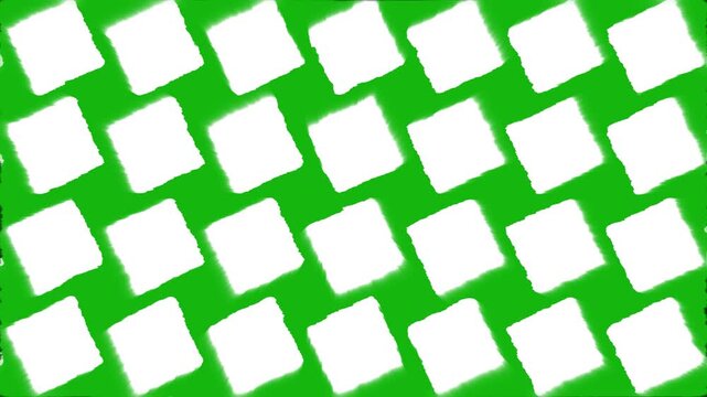 Abstract green and white checkered pattern background, rough edge geometric square grid