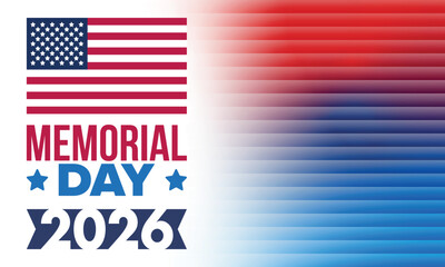 Memorial Day in United States. Remember and Honor. Federal holiday for remember and honor persons who have died while serving in the United States Armed Forces. Celebrated in May. Vector poster
