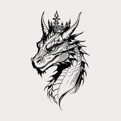Fototapeta premium Crowned Dragon Head