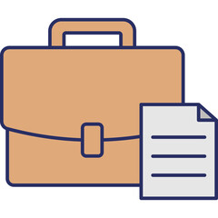 Job Icon &ndash; Employment & Work Colored Outline Symbol for Law, Career & Professional Services