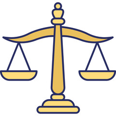 Justice Icon &ndash; Law Balance Scales Symbol Colored Outline for Legal & Court System