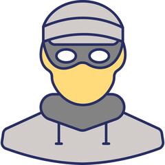 Prison Icon &ndash; Jail Building Colored Outline Symbol for Criminal Justice & Law