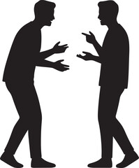 People Shaking Hands Silhouettes Greeting Side View Isolated On White Background © Rini429