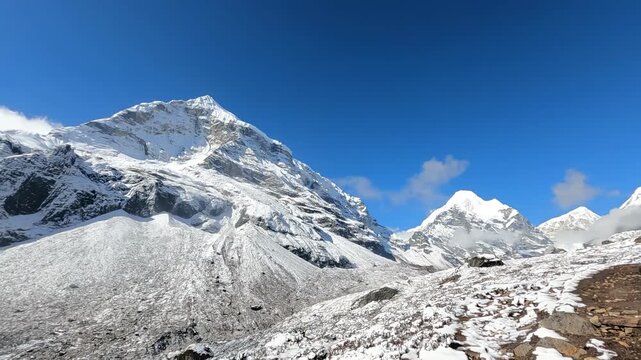 Mount Makalu View During Makalu Trek In Nepal.