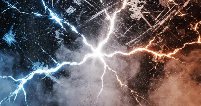 Electricity Strikes Stormy Night Sky.