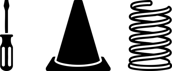 Fototapeta premium Repair, Safety, and Engineering Icon Set on White Background