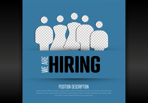 We Are Hiring Recruitment Banner with People Avatars and Text Space