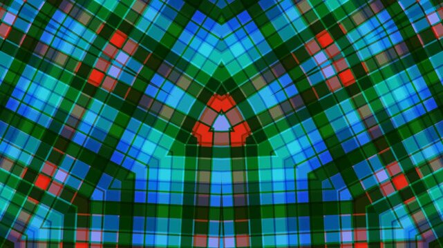 Vibrant Plaid Pattern Footage Video, Colorful Textile Design, Abstract Background, Digital Art, Geometric Shapes, Close-up View, Concept
