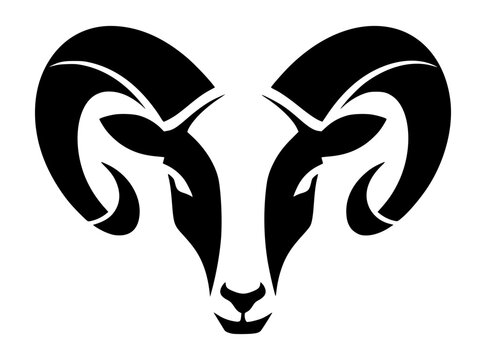 stylized head of a bighorn sheep