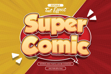 Super comic editable text effect with comic background