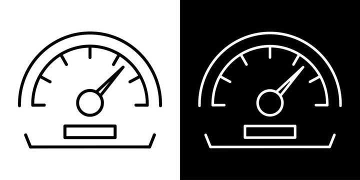 Speedometer icons concept in flat black and white style on clean background vector illustration design