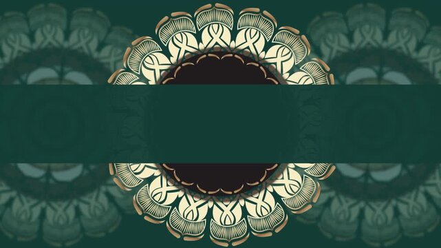 3d Ramadan Kareem concept with hanging lanterns decoration on green background banner template design with green rectangle blank space