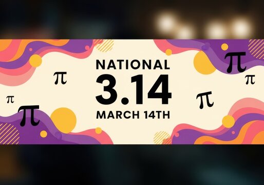 National pi day march 14th celebration banner