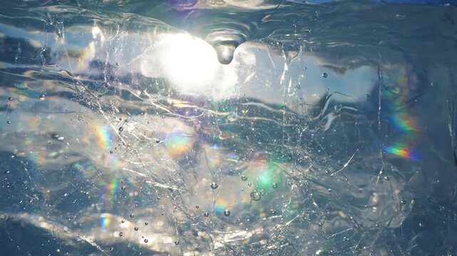 Glacial Light Phenomenon Capturing the scientific beauty of light interaction with ice.