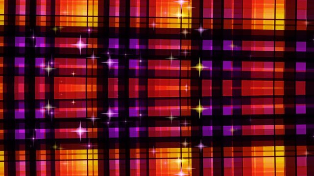 Vibrant Plaid Pattern with Sparkling Lights.