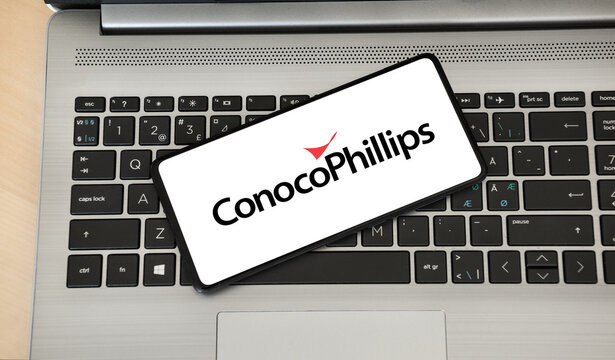ConocoPhillips logo on a smartphone. Link&ouml;ping, &Ouml;sterg&ouml;tland, Sweden. 01-20-2026.

