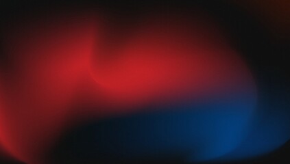 A dark red and blue gradient background features a heavy grainy texture for moody atmospheric...