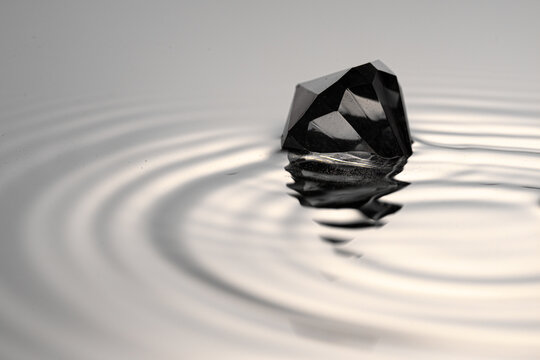 Transparent Crystal on Polarized Water &ndash; Surreal Liquid Glass Texture, Futuristic Gloss 2026