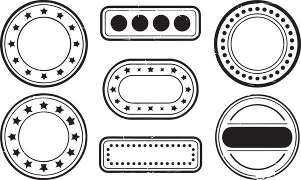 A diverse collection of blank grunge stamp frames and borders ready for custom text