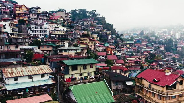 Drone shot of Baguio city Philippines 4k drone
