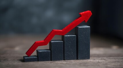 illustration with rising charts emerging from calm minimalist background