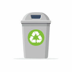Flat Design Trash Can Recycle Icon