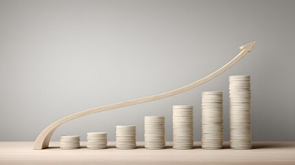 concept featuring stacked coins forming an abstract upward pathway