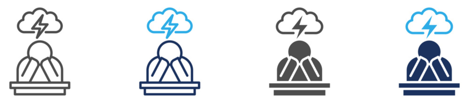 depression icon sheet with multi concept