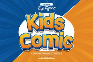 Kids comic editable text effect with comic background