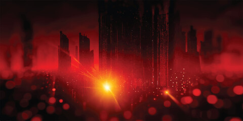 Vibrant red abstract background featuring glowing waves and bright fire energy lines over a dark black pattern for a modern music disco party wallpaper illustration