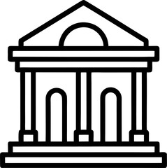 museum icon outline vector icon