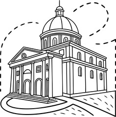 Courthouse icon vector, filled flat sign, solid pictograms collection. Courthouse architecture sign line, glyph and filled outline colorful version.
