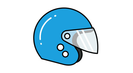 Fototapeta premium Blue Motorcycle Helmet with Clear Visor.