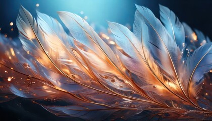 Fototapeta premium Ethereal Feathers - A Dance of Light and Transparency.