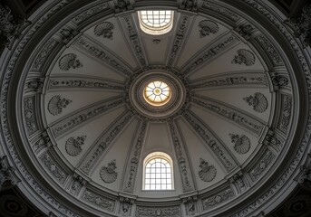Obraz premium Ornate dome interior architecture with natural light